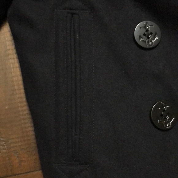 GAP boys EUC Quilted, warm deep navy blue pea coat - Picture 7 of 12